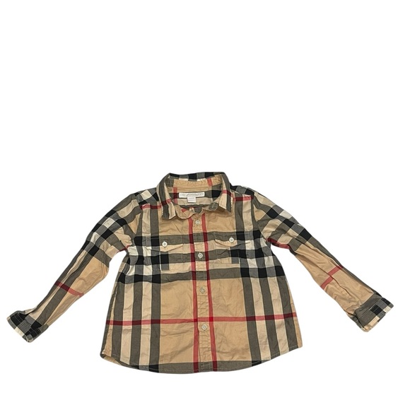 Burberry Other - Burberry Kids Tan Plaid Shirt Size:2Y